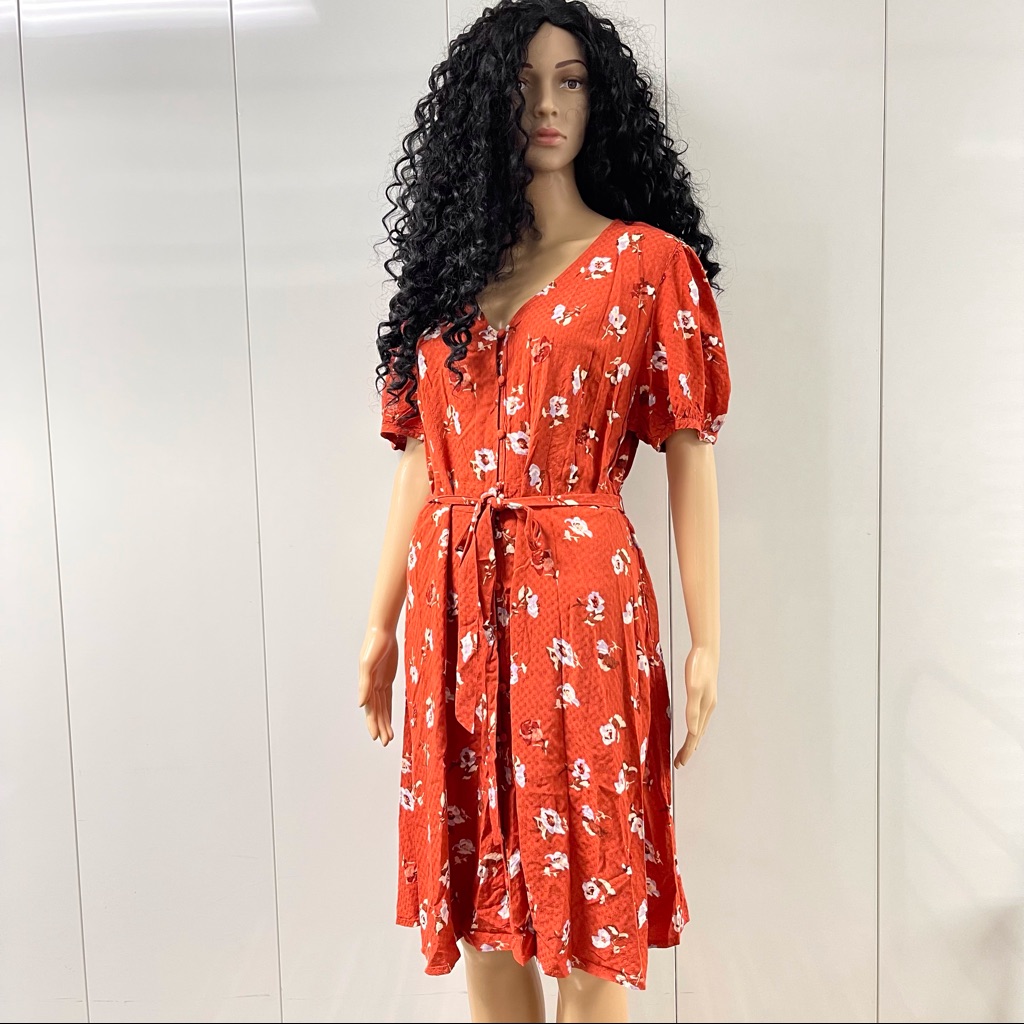 Euc Universal Thread Button-Front Romantic Autumn Floral Dress, L
